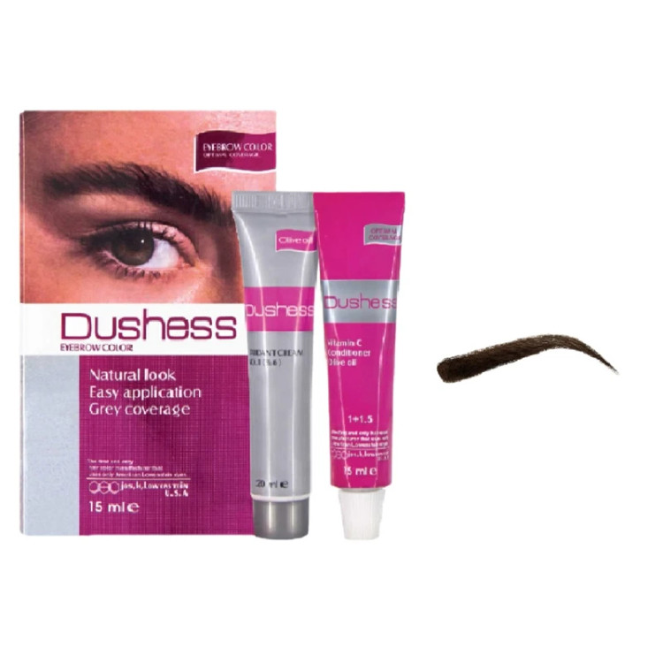 خرید کیت رنگ ابرو دوشس شماره 4 حجم 15 میلی لیتر رنگ قهوه ای تلخ با کمترین قیمت از چاوک آنلاین شاپ