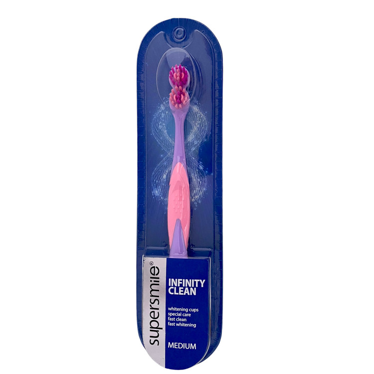 خرید مسواک بزرگسال سوپر اسمایل مدل اینفینیتی کلین ( Infinity Clean ) با کمترین قیمت از چاوک آنلاین شاپ - طوسی-سرخابی