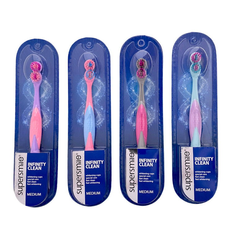 خرید مسواک بزرگسال سوپر اسمایل مدل اینفینیتی کلین ( Infinity Clean ) با کمترین قیمت از چاوک آنلاین شاپ - چهار رنگ