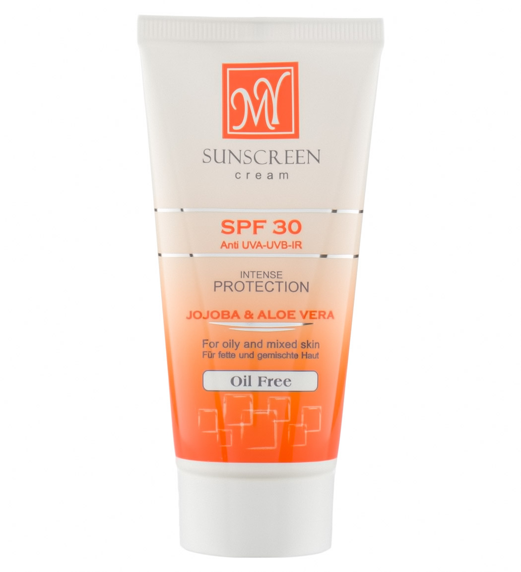 خرید کرم ضد آفتاب SPF30 فاقد چربی بی رنگ مای مناسب پوست چرب و مختلط حجم 50 میلی لیتر با کمترین قیمت از چاوک آنلاین شاپ