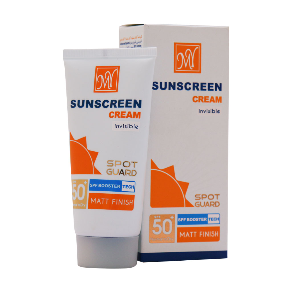 خرید کرم ضد آفتاب SPF50 اسپات گارد مات 4 کاره مای مناسب پوست نرمال تا خشک 50 میلی لیتر با کمترین قیمت از چاوک آنلاین شاپ - بی رنگ