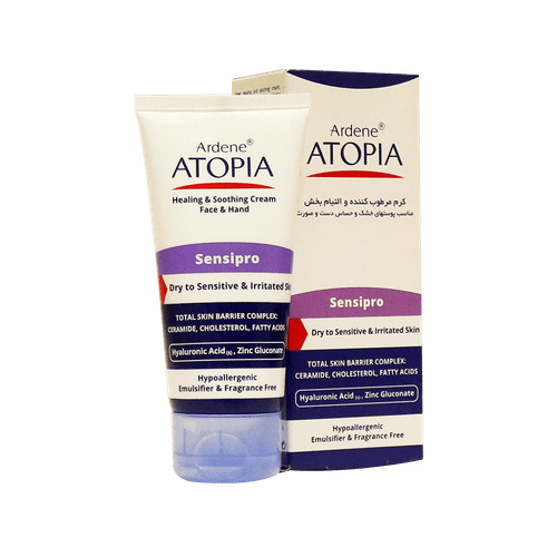 خرید کرم مرطوب کننده و التیام بخش دست و صورت Sensipro آردن آتوپیا مناسب پوست خشک و حساس حجم 50 میلی لیتر از چاوک آنلاین شاپ
