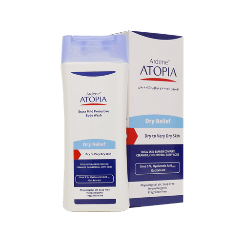 لوسیون شوینده و مرطوب کننده بدن Dry Relief آردن آتوپیا مناسب پوست خشک و خیلی خشک حجم 250 میلی لیتر