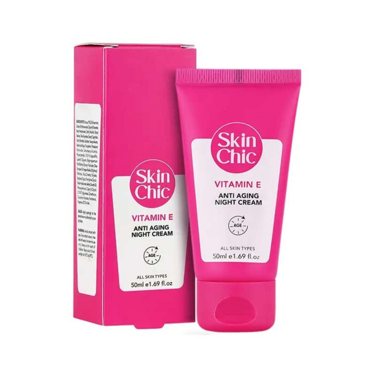 خرید اینترنتی کرم شب ضد چروک حاوی ویتامین E اسکین شیک حجم 50 میلی لیتر از چاوک آنلاین شاپ