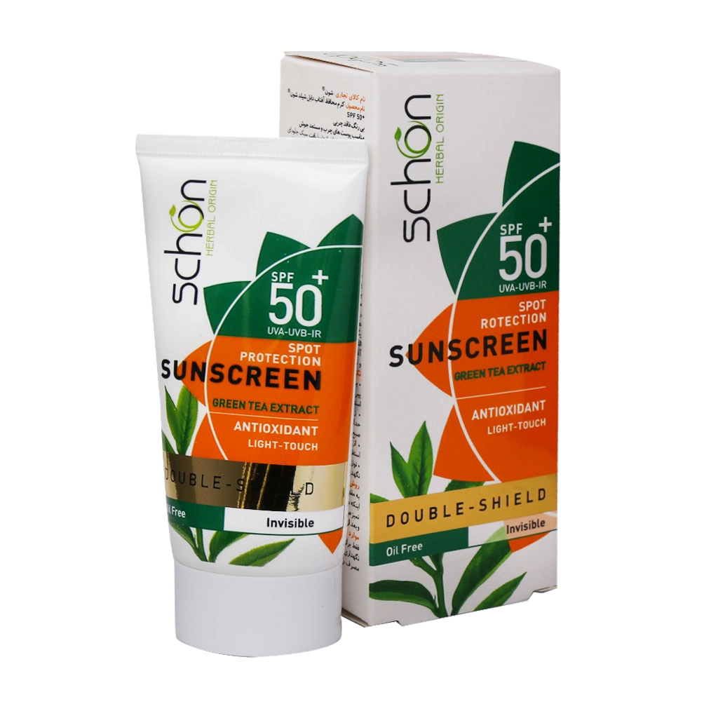 خرید اینترنتی کرم ضد آفتاب دابل شیلد فاقد چربی SPF50+ بی رنگ شون حجم 50 میلی لیتر از چاوک آنلاین شاپ