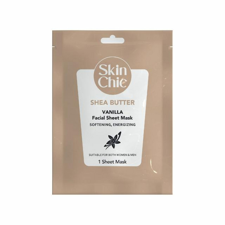 خرید اینترنتی ماسک صورت ورقه ای حاوی عصاره وانیل و شی باتر اسکین شیک حجم 25 میلی لیتر از چاوک آنلاین شاپ