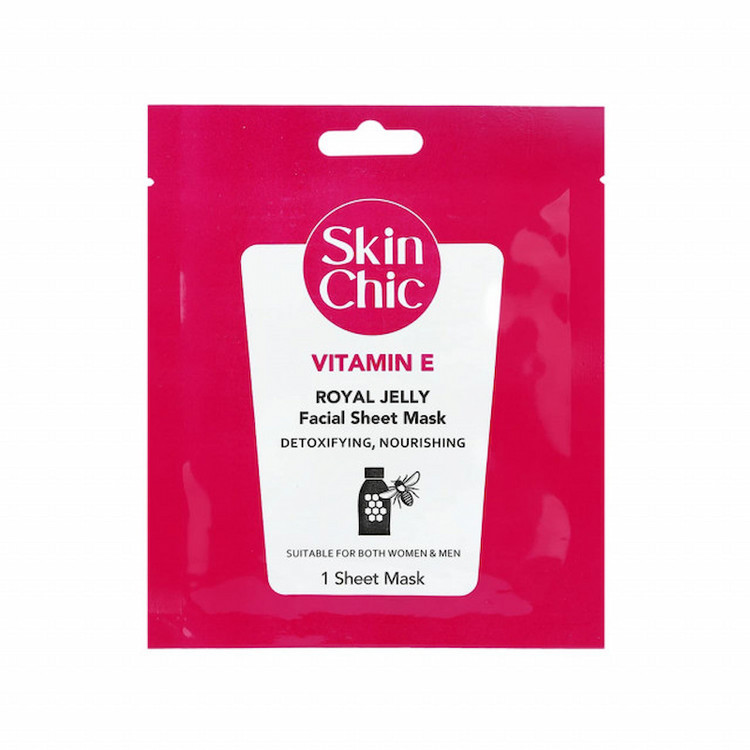 خرید اینترنتی ماسک صورت ورقه ای ویتامین E با عصاره رویال ژلی اسکین شیک حجم 25 میلی لیتر از چاوک آنلاین شاپ