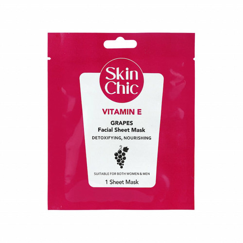 خرید اینترنتی ماسک صورت ورقه ای ویتامین E با عصاره انگور اسکین شیک حجم 25 میلی لیتر از چاوک آنلاین شاپ