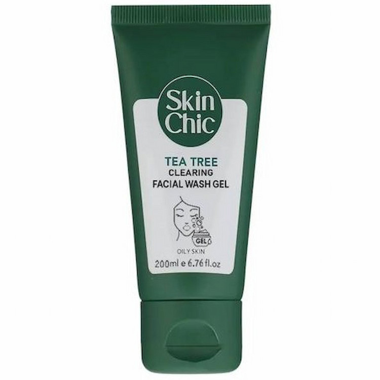 خرید اینترنتی ژل شستشو صورت حاوی روغن درخت چای مناسب پوست چرب و آکنه دار اسکین شیک حجم 200 میلی لیتر اط چاوک آنلاین شاپ