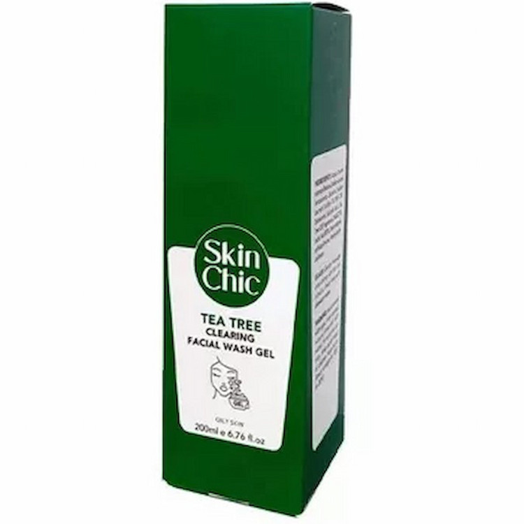 خرید اینترنتی ژل شستشو صورت حاوی روغن درخت چای مناسب پوست چرب و آکنه دار اسکین شیک حجم 200 میلی لیتر اط چاوک آنلاین شاپ