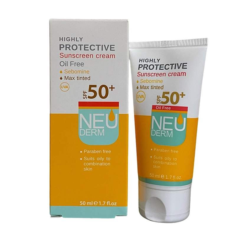 خرید اینترنتی کرم ضد آفتاب پروتکتیو SPF50 فاقد چربی نئودرم مناسب پوست های چرب و مختلط حجم ۵۰ میلی لیتر- رنگی تیره از چاوک آنلاین شاپ