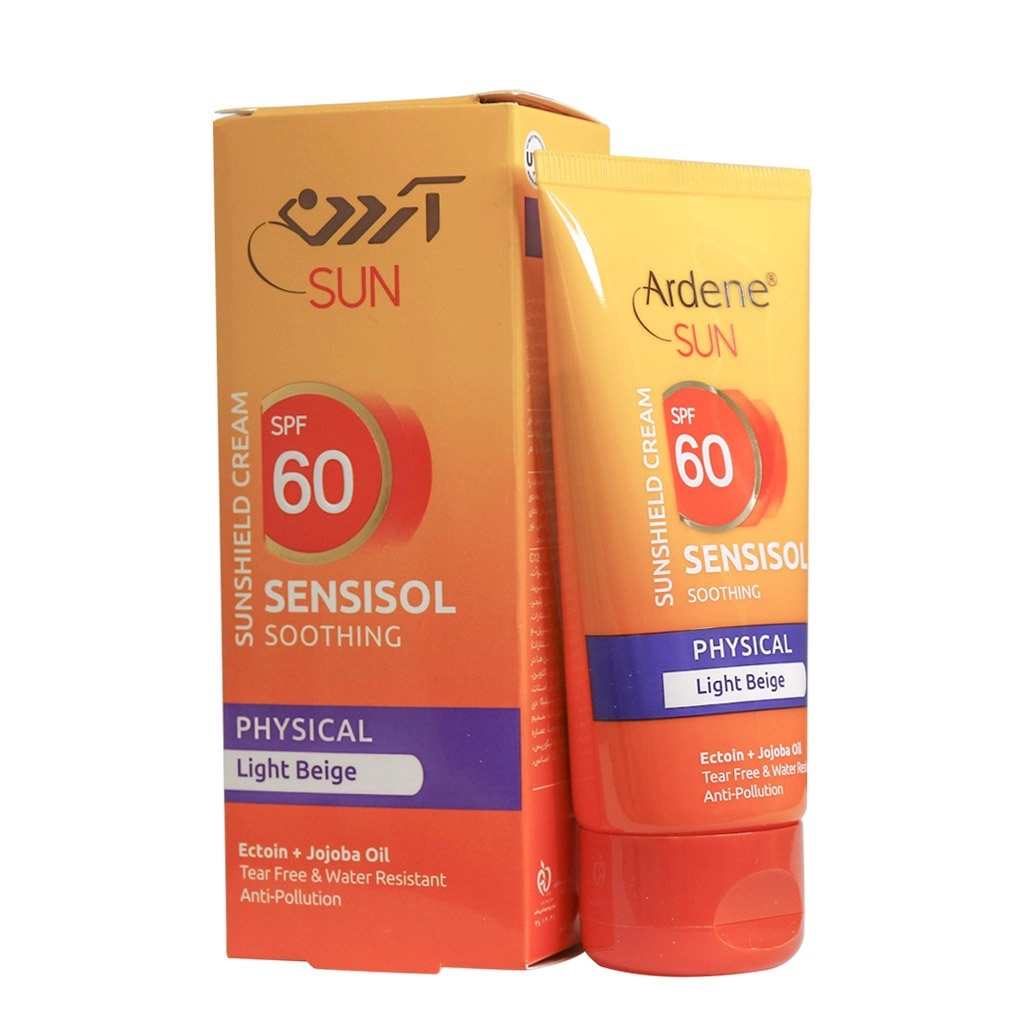 خرید اینترنتی کرم ضد آفتاب رنگی SPF60 فاقد جاذب های شیمیایی آردن مناسب پوست های خشک و حساس حجم 50 میلی لیتر از چاوک آنلاین شاپ