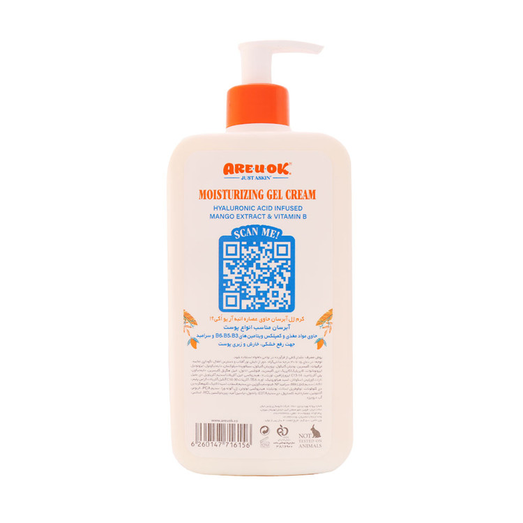 خرید اینترنتی کرم ژل آبرسان پمپی انبه حاوی ویتامین B آر یو اکی حجم 500 میلی لیتر از چاوک آنلاین شاپ