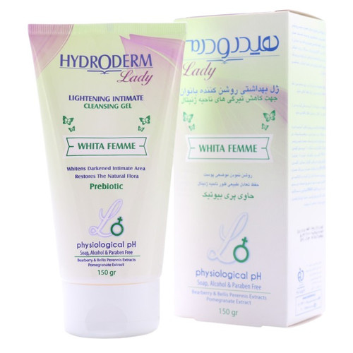 خرید اینترنتی ژل بهداشتی روشن کننده بانوان هیدرودرم حجم 150 میلی لیتر از چاوک آنلاین شاپ
