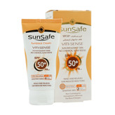 خرید اینترنتی کرم ضد آفتاب رنگی سان سیف +SPF50 فاقد جاذب های شیمیایی مناسب پوست حساس حجم ۵۰ میلی لیتر از چاوک آنلاین شاپ