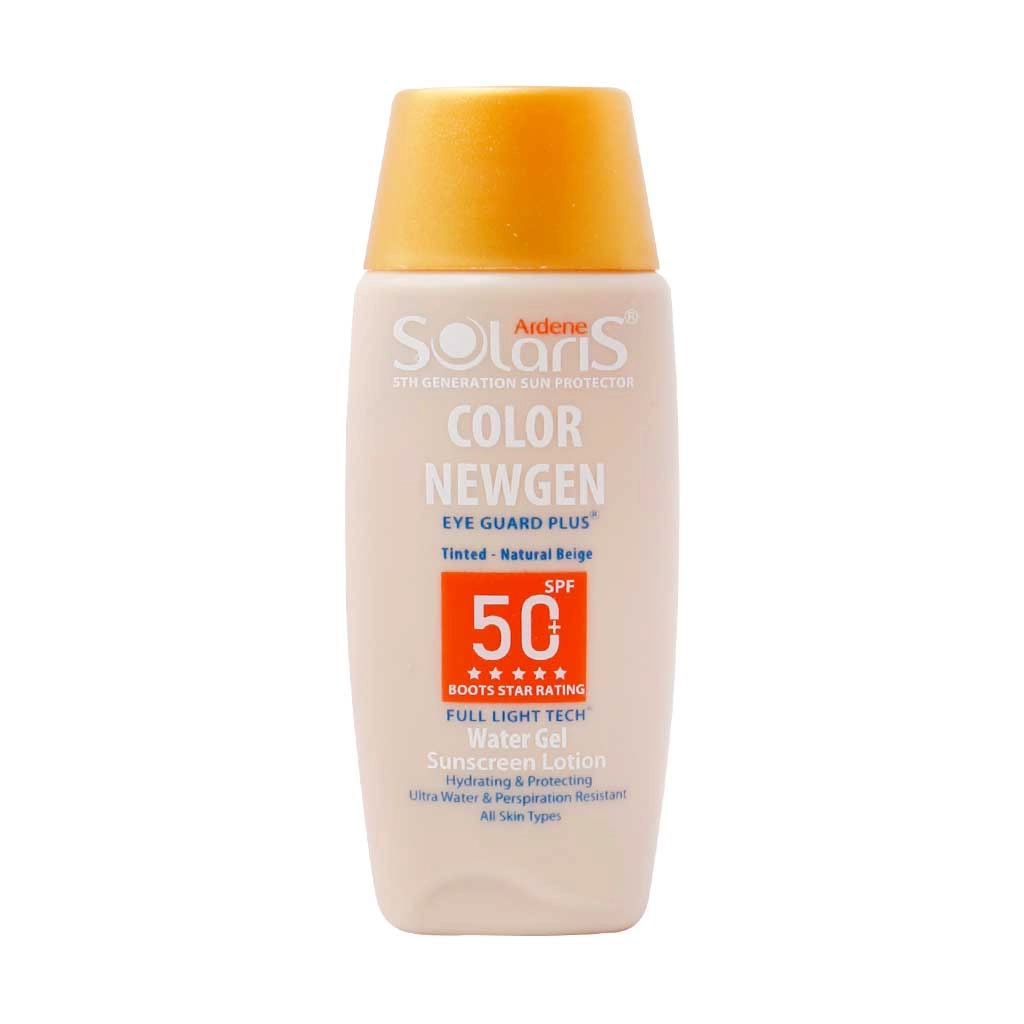 خرید اینترنتی لوسیون آبی ضد آفتاب فاقد چربی spf50 کالر نیوژن سولاریس آردن بژ روشن حجم 75 میلی لیتر از چاوک آنلاین شاپ