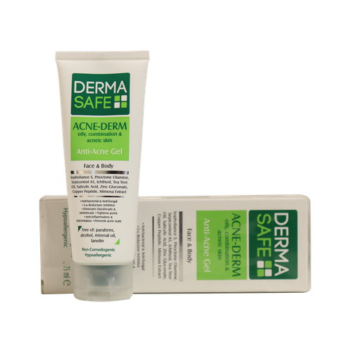 خرید اینترنتی ژل آنتی آکنه درماسیف مناسب پوست های چرب، مختلط و دارای آکنه حجم ۷۵ میلی لیتر از چاوک آنلاین شاپ