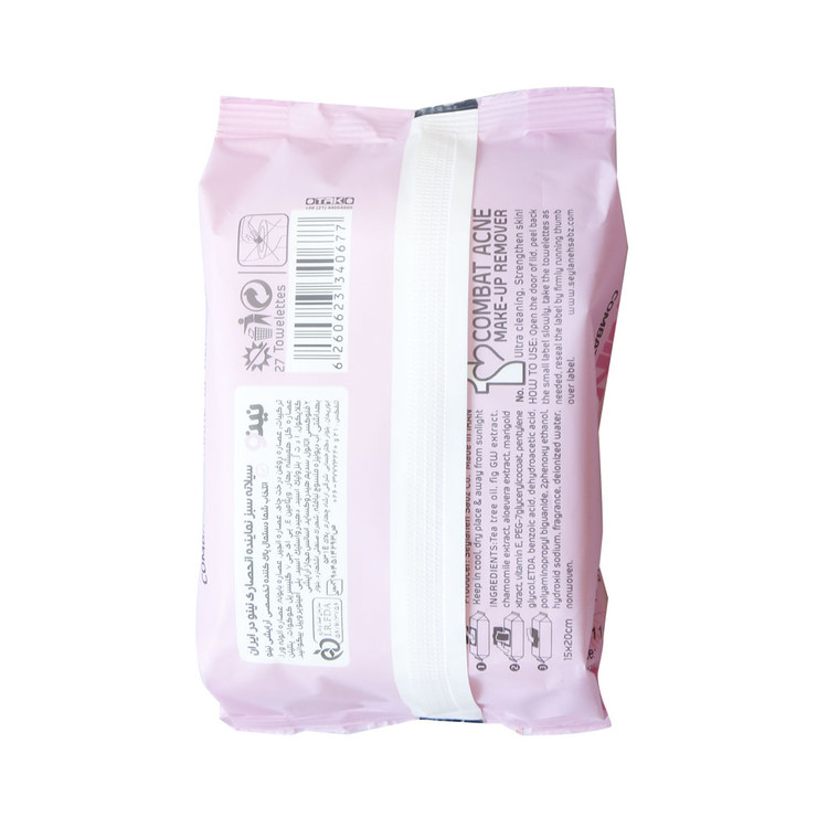 خرید اینترنتی دستمال مرطوب پاک کننده آرایش ضد آکنه نینو 27 عدد با کمترین قیمت، ارسال فوری، ضمانت بازگشت کالا، پشتیبانی 24 ساعته از چاوک آنلاین شاپ