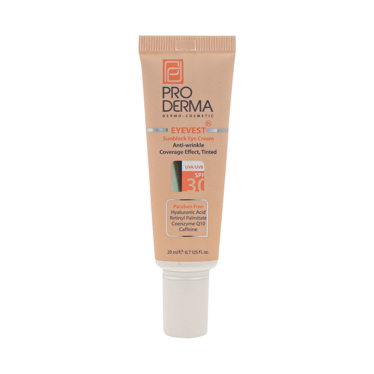 خرید اینترنتی کرم ضد چروک رنگی چشم پرودرما SPF30 حجم ۲۰ میلی لیتر از چاوک آنلاین شاپ