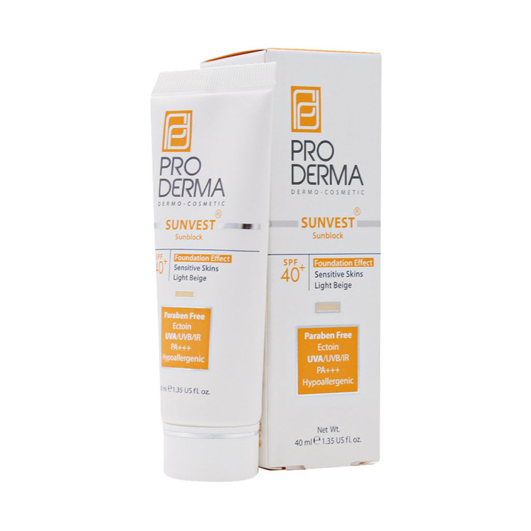 خرید اینترنتی کرم ضد آفتاب مینرال رنگی پرودرما ⁺SPF40 مناسب پوست های حساس بژ روشن حجم ۴۰ میلی لیتر از چاوک آنلاین شاپ