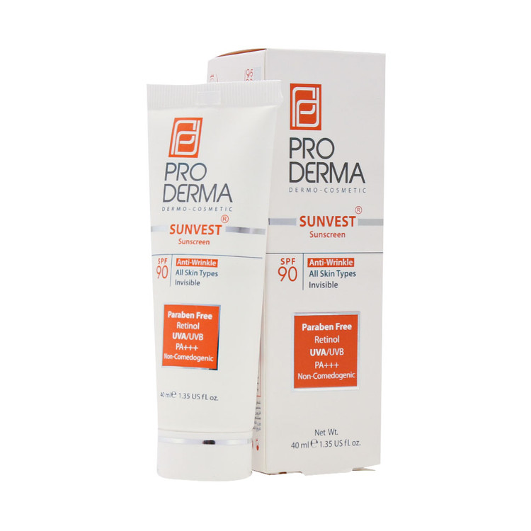 خرید اینترنتی کرم ضد آفتاب پرودرما بی رنگ SPF90 حجم ۴۰ میلی لیتر از چاوک آنلاین شاپ
