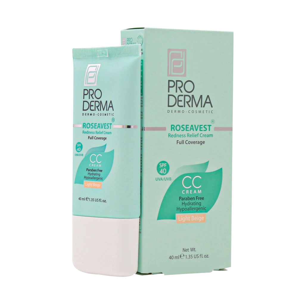 خرید اینترنتی کرم پوشاننده و مرطوب کننده رنگی صورت پرودرما مناسب پوست معمولی و حساس بژ روشن حجم 40 میلی لیتر از چاوک آنلاین شاپ