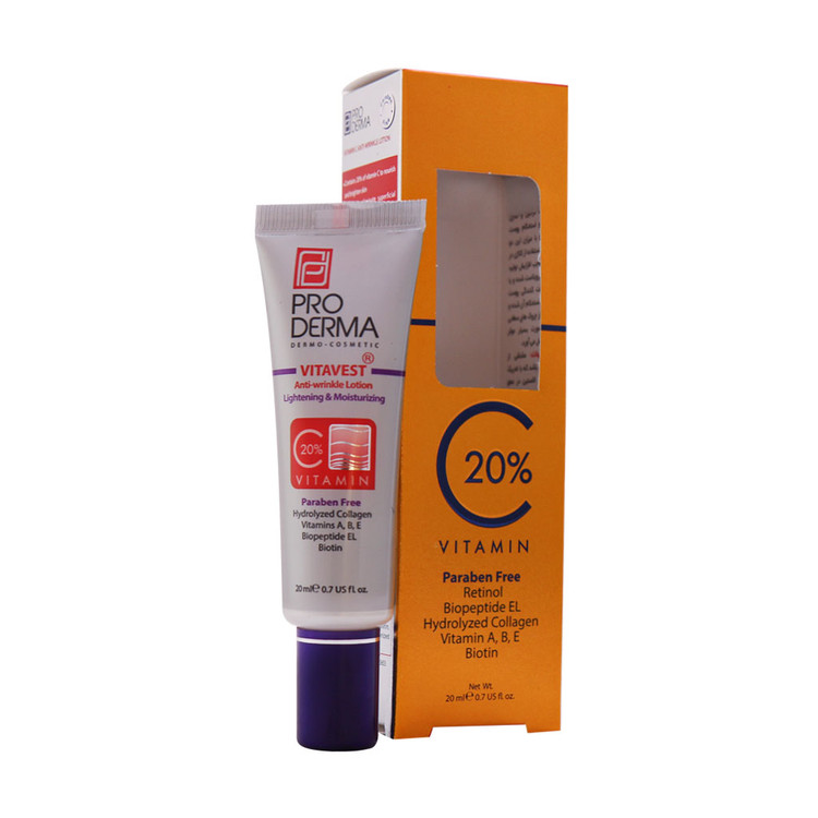 خرید اینترنتی لوسیون ضد چروک پوست حاوی ویتامین C پرودرما حجم 20 میلی لیتر از چاوک آنلاین شاپ