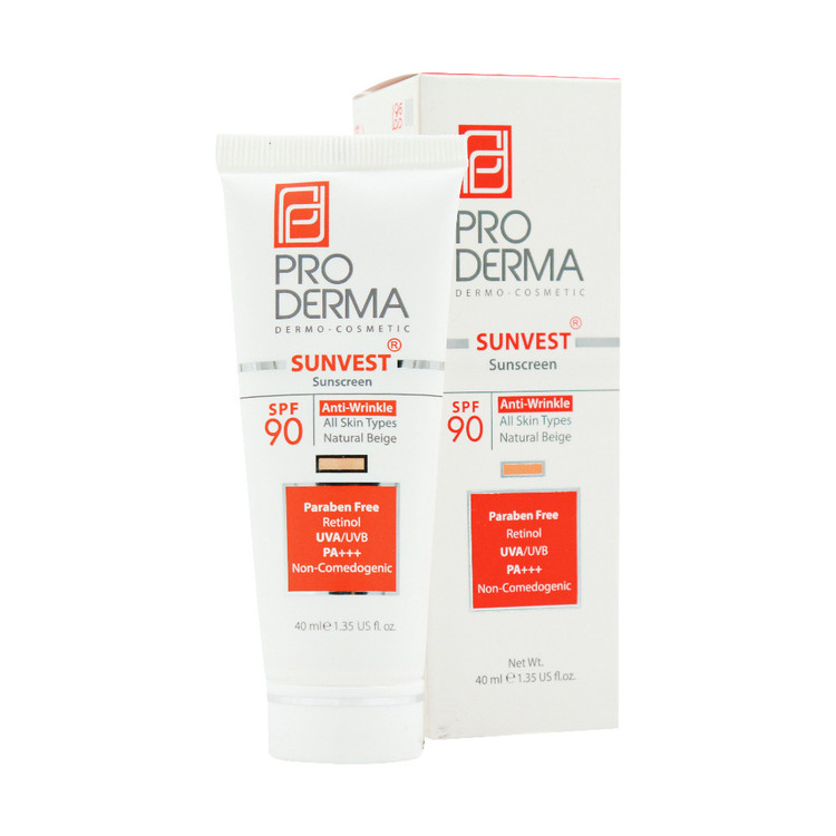 خرید اینترنتی کرم ضد آفتاب پرودرما بژ طبیعی SPF90 حجم ۴۰ میلی لیتر از چاوک آنلاین شاپ
