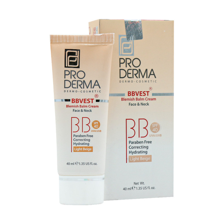 بی بی کرم SPF40 پرودرما مناسب پوست های چرب و جوشدار حجم 40 میلی لیتر