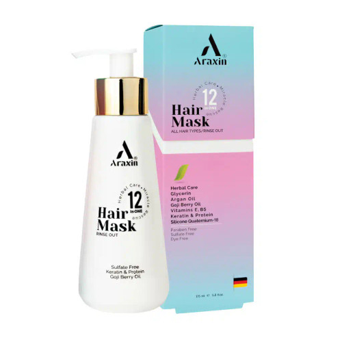 خرید اینترنتی ماسک موی 12 کاره گیاهی آراکسین حجم 175 میلی لیتر از چاوک آنلاین شاپ